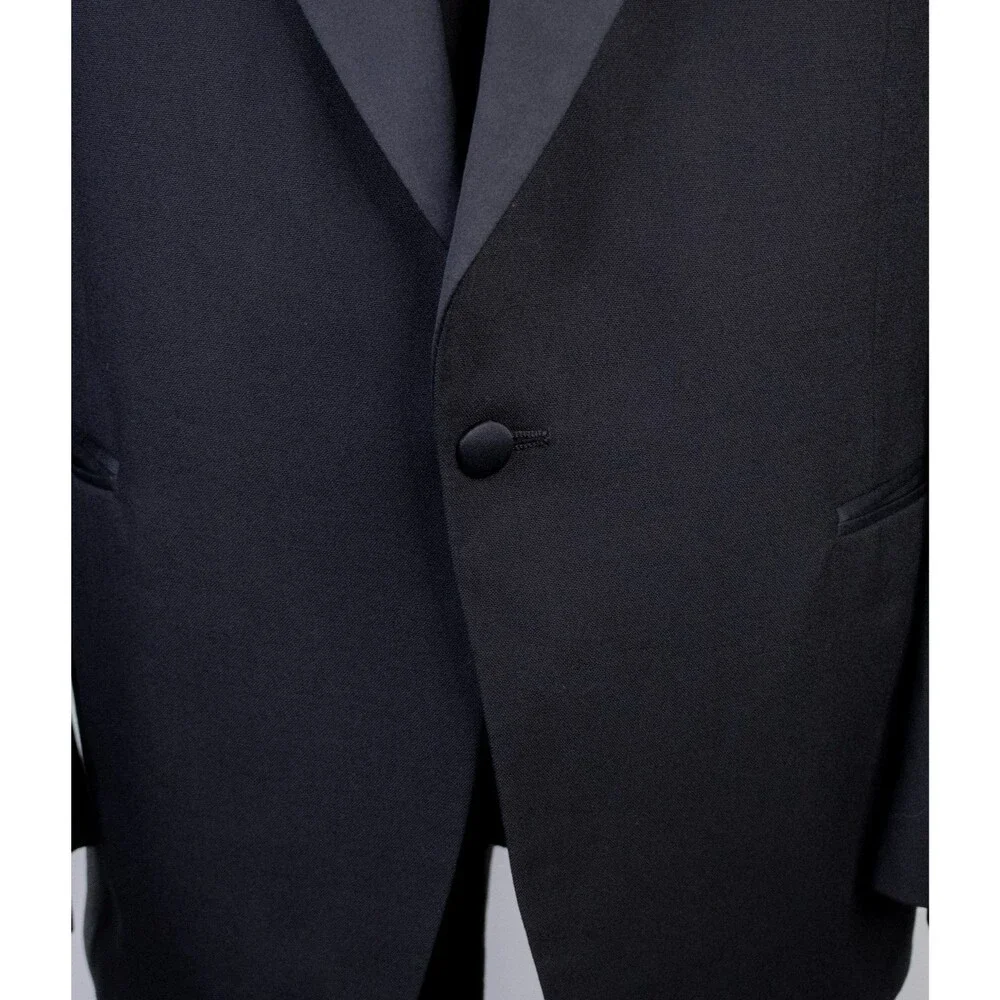 VTG Christian Dior Monsieur 42R Black Tuxedo Jacket Blazer One Button